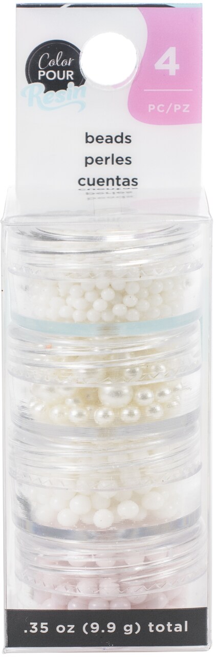 American Crafts Color Pour Resin Mix-Ins-Beads - Colorful 4/Pkg